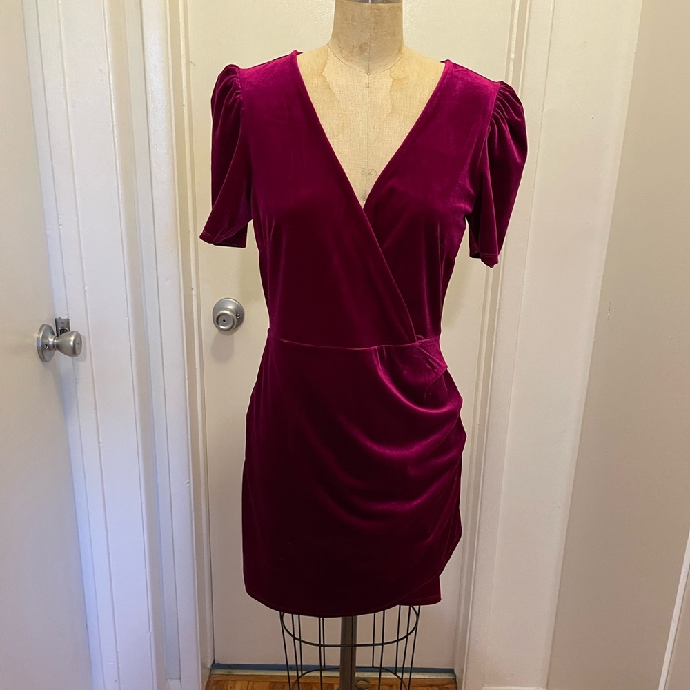 Fuchsia Velvet Dress